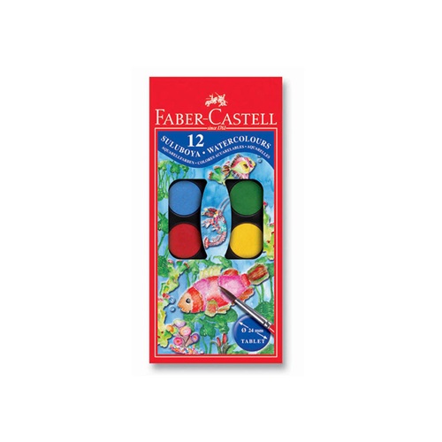 Faber Castell Suluboya Küçük Boy 12 Renk + Fırça Hediyeli